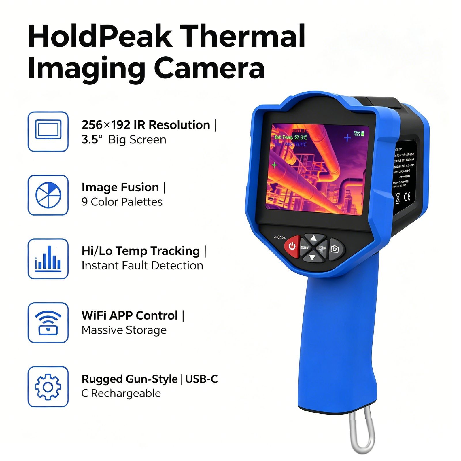 Thermal Imaging Camera Pcb Repair - HoldPeakサーマルイメージングカメラ 256x192 IR 50mK NETD +/-2C/WiFiアプリ