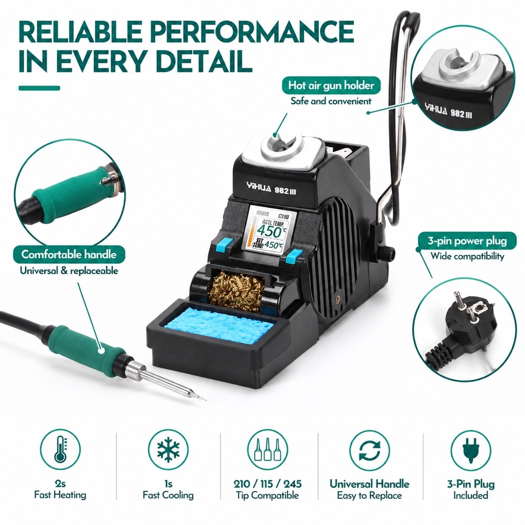 YIHUA 982-III C210 はんだごて精密はんだ付 - C210 Precision Soldering Station のレビューと価格